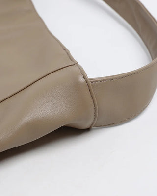 Vegan Leather Basic Shoulder Bag
