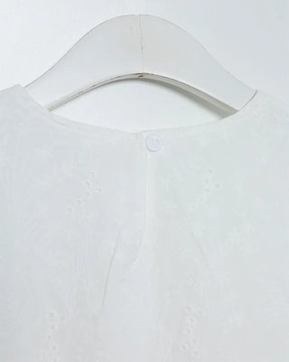 Embroidered ruffle blouse