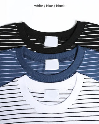 Dumble-processed striped T-shirt