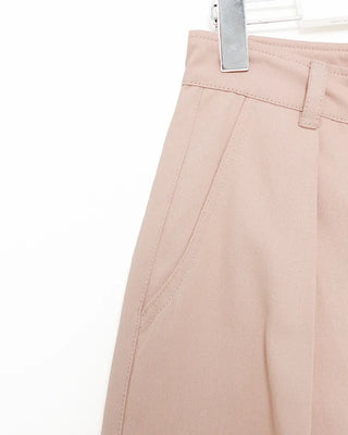 Pleated cotton wide-leg pants