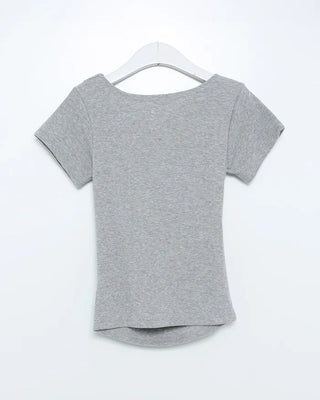 Asymmetrical Drape Short-Sleeve T-Shirt