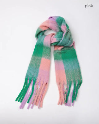 (Unisex) Checked Long Scarf