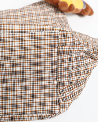 Checked gathered shoulder bag