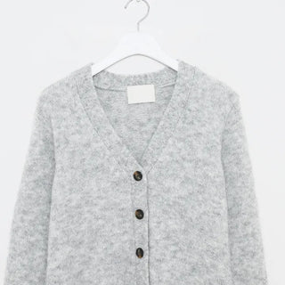 Wool V-neck button cardigan