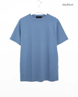 Round short-sleeved knit t-shirt