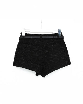 Sequin tweed shorts