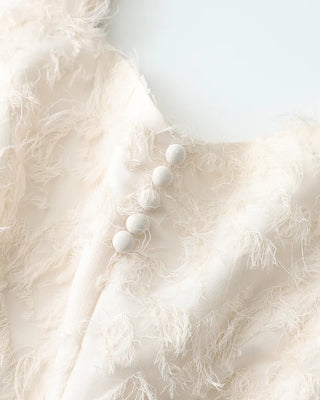 (ORIGINAL) Heart Neck Feather Jumpsuit