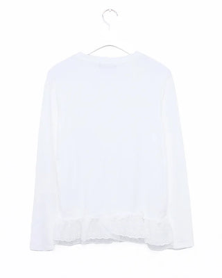 Lace tiered long t-shirt