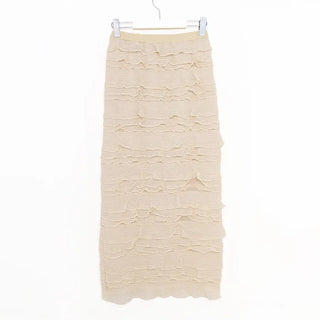 Frilled tiered long skirt