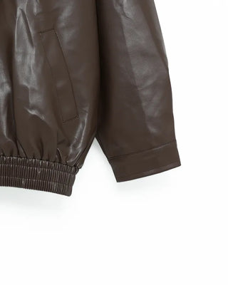 Loose-fit leather jacket