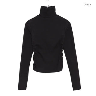 Shirred Warmer Turtleneck