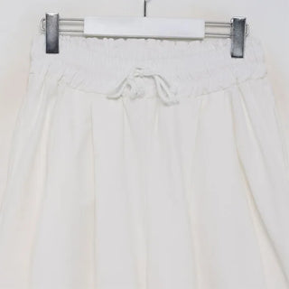 Double-pleated cotton wide-leg pants