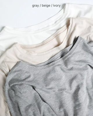 Slim Round Tencel Long Sleeve T-Shirt