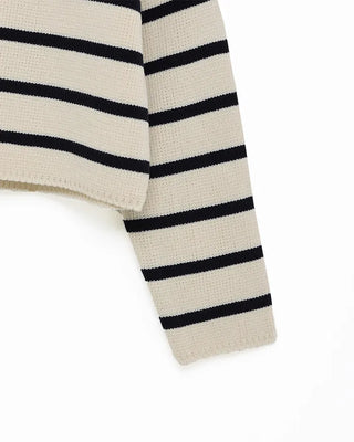 Striped button cardigan