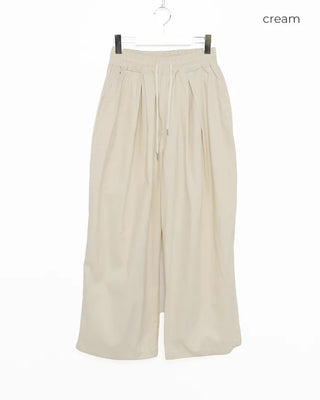 Twill balloon wide pants