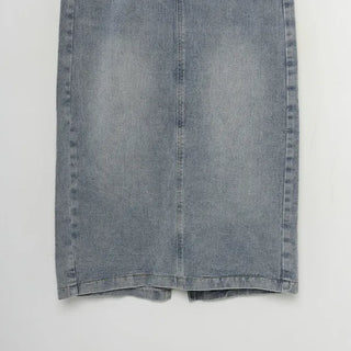 Denim long skirt