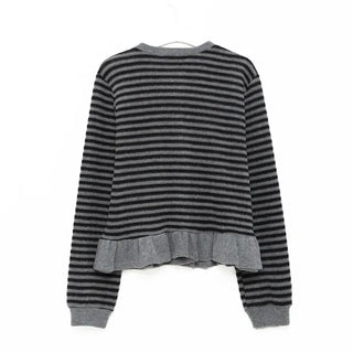 Bordered frill hem cardigan