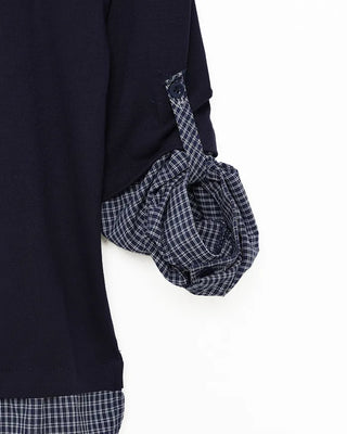 T-shirt layered check shirt