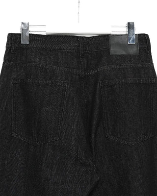 Button-fly wide-leg denim pants