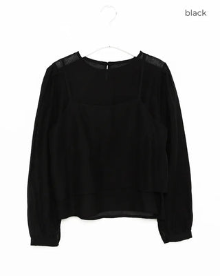 Bustier blouse layered set
