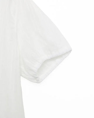 Collarless tie blouse