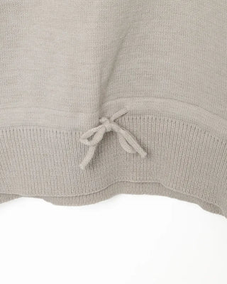 High-neck half-zip waist string sweater
