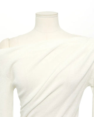 Drape off-shoulder knit