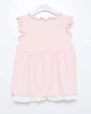 Layered frill ribbon blouse