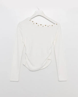 Stud One-Shoulder T-Shirt