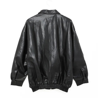 Leather zip-up jacket