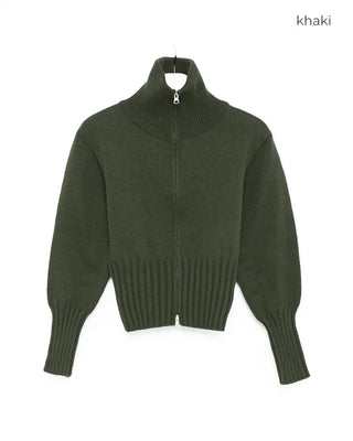 Double-zip ribbed knit top