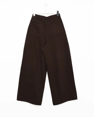 Cotton pintuck wide-leg pants