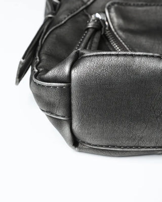 Vintage Washed Square Eyelet Shoulder Bag