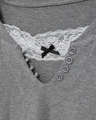 Lace sleeveless set T-shirt