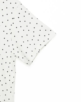 Star pattern lettering short-sleeved T-shirt