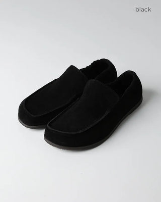 Suede square loafers