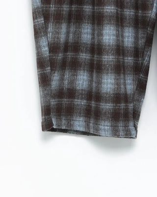 Checked wide-leg pants with string waistband