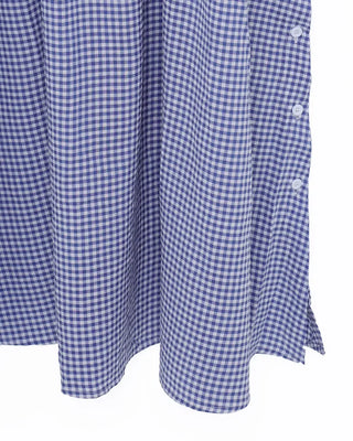 Side-button check dress