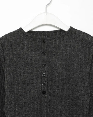 Lace-layered button-detail T-shirt
