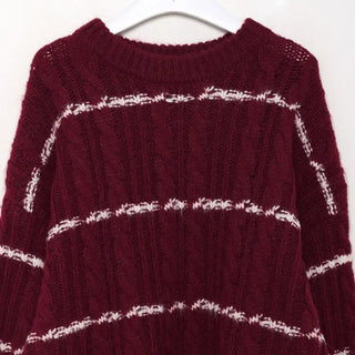 Wool oversized striped knit