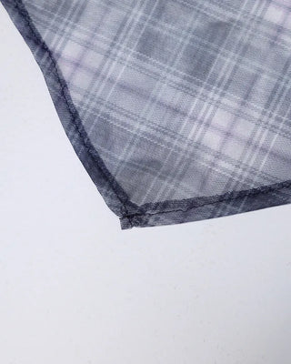 Checked chiffon babushka