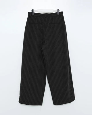 Striped button design wide slacks