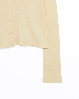 Ribbed perforated slim cardigan