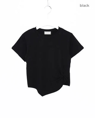Twisted Cropped Half-Sleeve T-Shirt