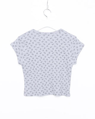 Mini Bear Slim Cropped Perforated T-Shirt