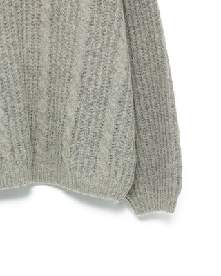 (Unisex) Cable Half-Zip Knit