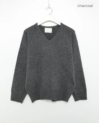 V-neck raglan knit