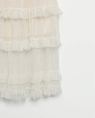 Chiffon tiered long skirt