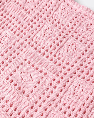 Perforated knit shoulder bag