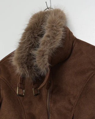Layered Fur Mouton Jacket